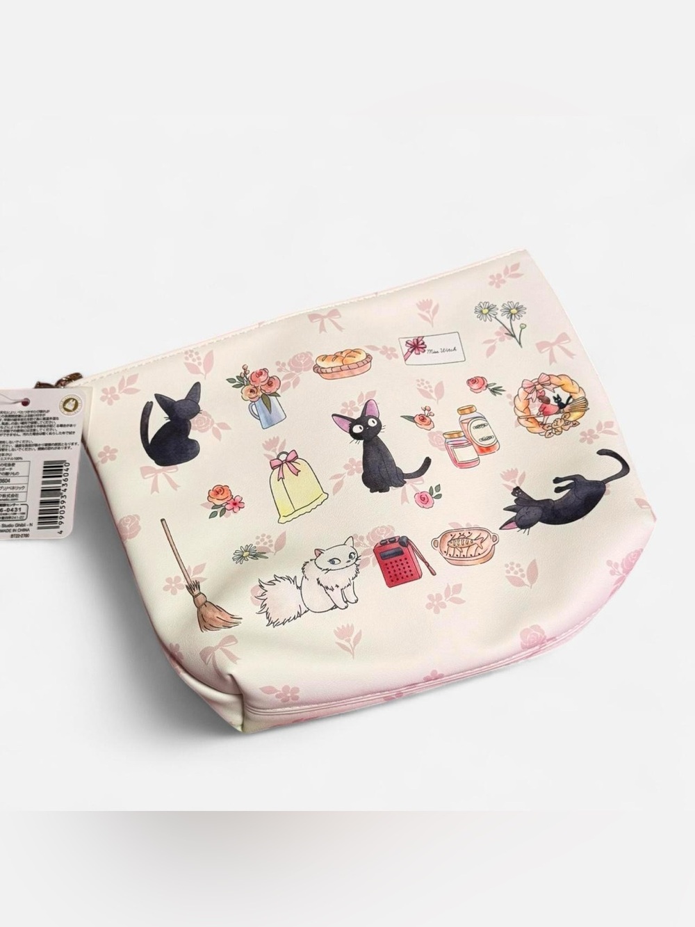 Ghibli Jiji Kiki’s Delivery Service Cat Floral Print Pouch NWT Japan Exclusive - Picture 6 of 9